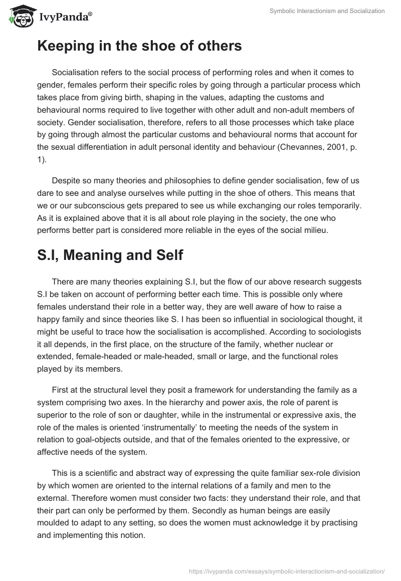 Symbolic Interactionism and Socialization. Page 3