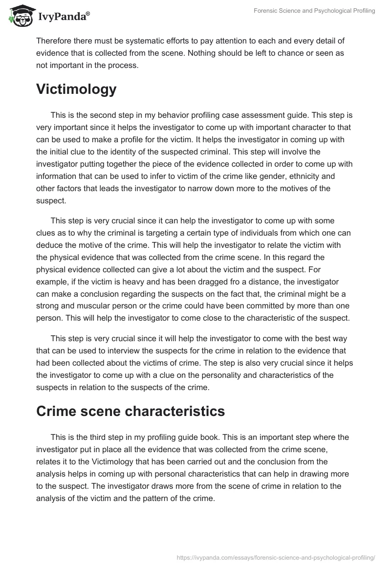 Forensic Science and Psychological Profiling. Page 3