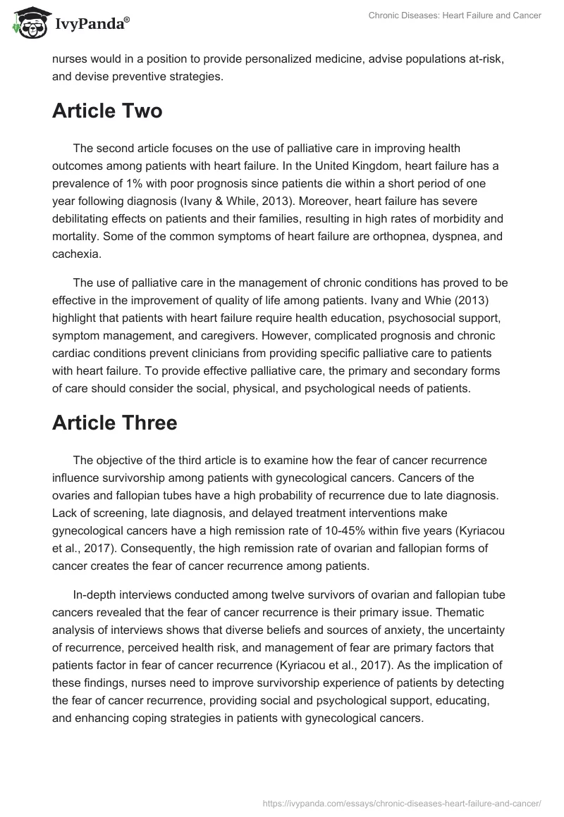 Chronic Diseases: Heart Failure and Cancer. Page 2