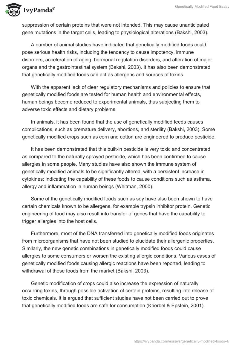 Genetically Modified Food Essay. Page 3