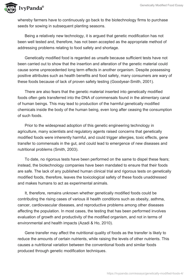 Genetically Modified Food Essay. Page 5
