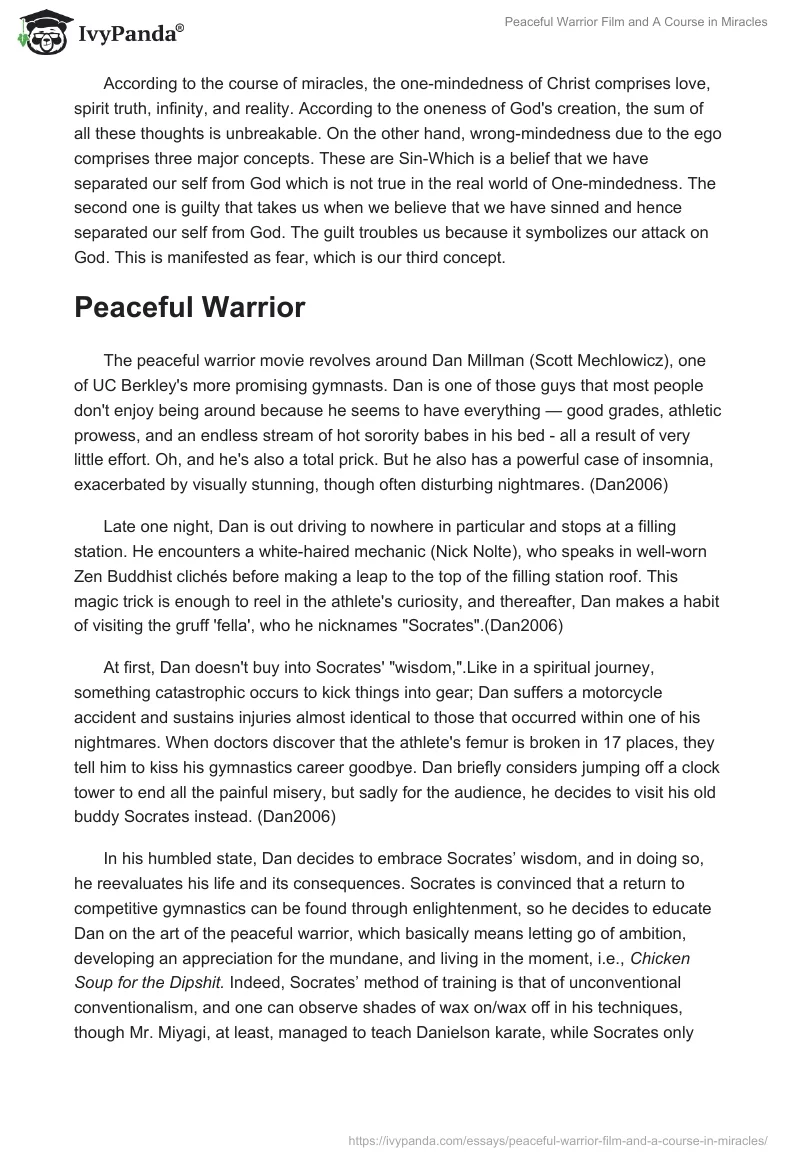 "Peaceful Warrior" Film and "A Course in Miracles". Page 2