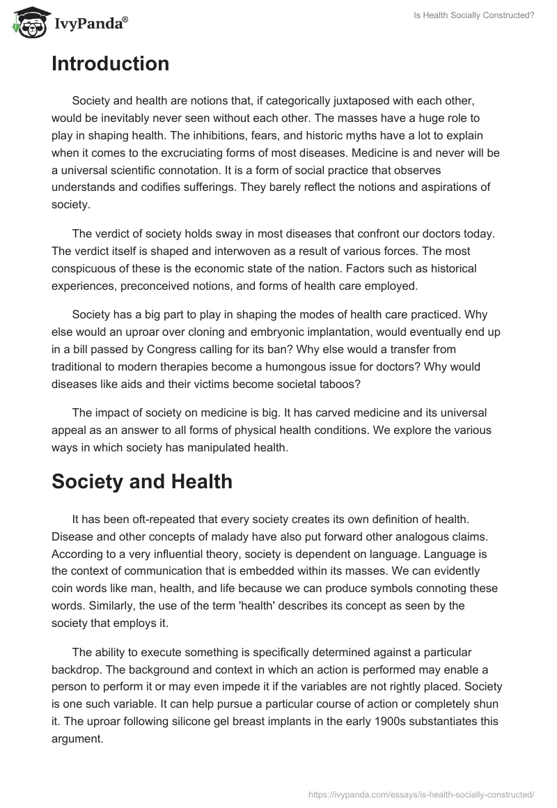 Is Health Socially Constructed?. Page 2