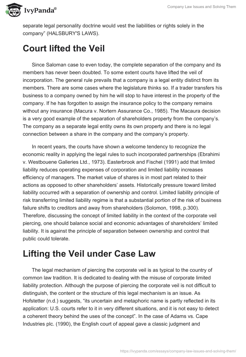 Company Law Issues and Solving Them. Page 3