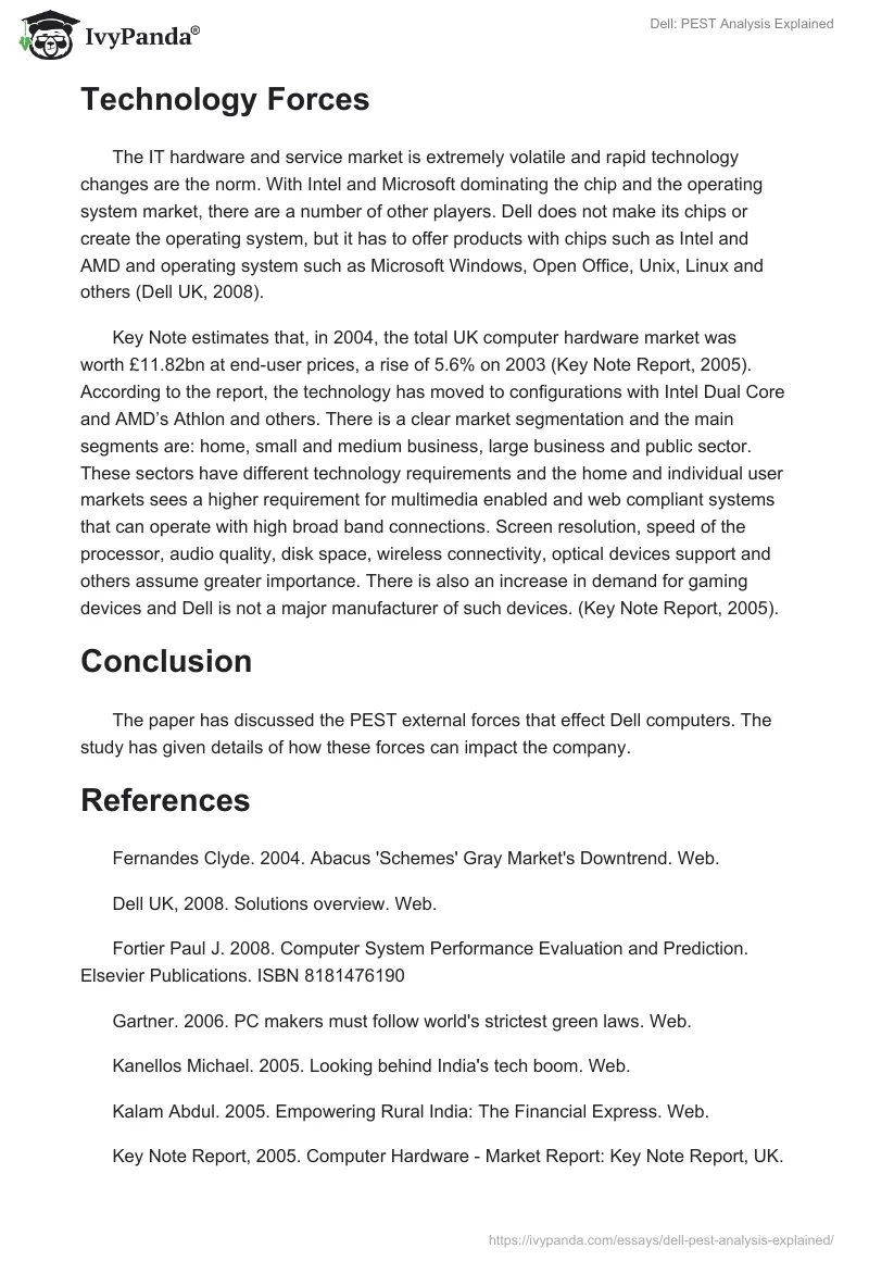 Dell: PEST Analysis Explained. Page 3