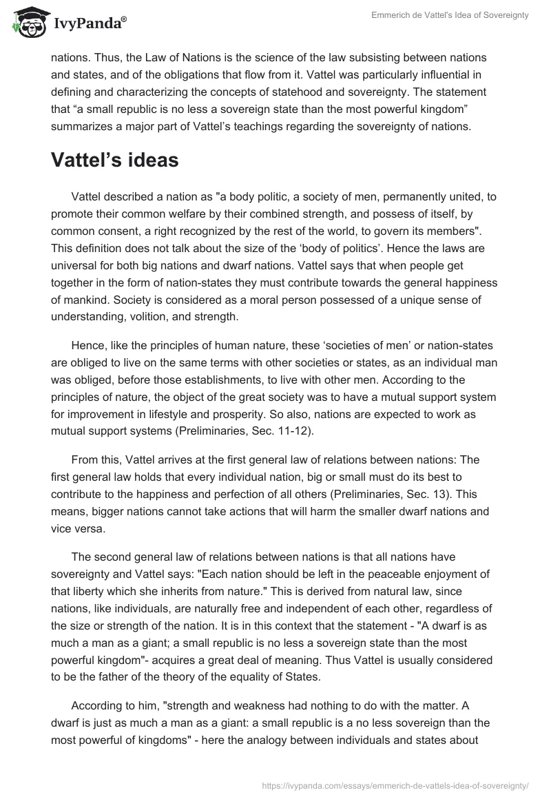 Emmerich de Vattel's Idea of Sovereignty. Page 2
