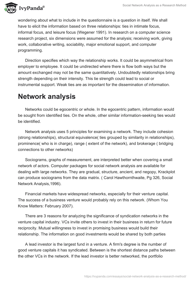 Social Network Analysis as a Research Method. Page 2