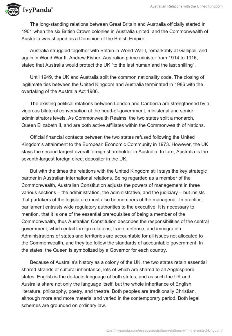 Australian Relations with the United Kingdom. Page 2
