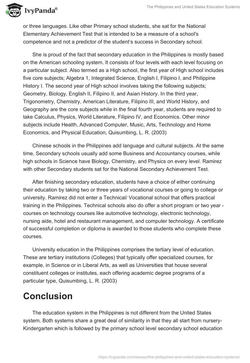 The Philippines and United States Education Systems. Page 2
