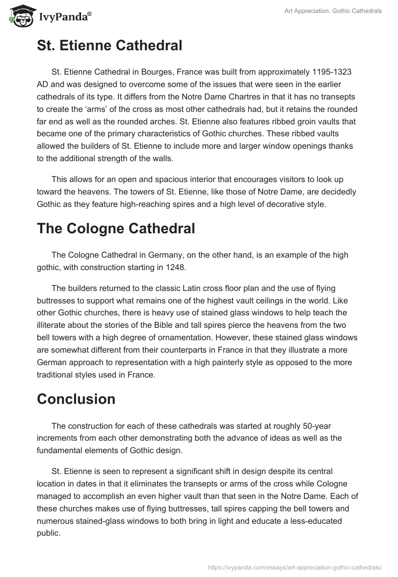 Art Appreciation. Gothic Cathedrals. Page 2