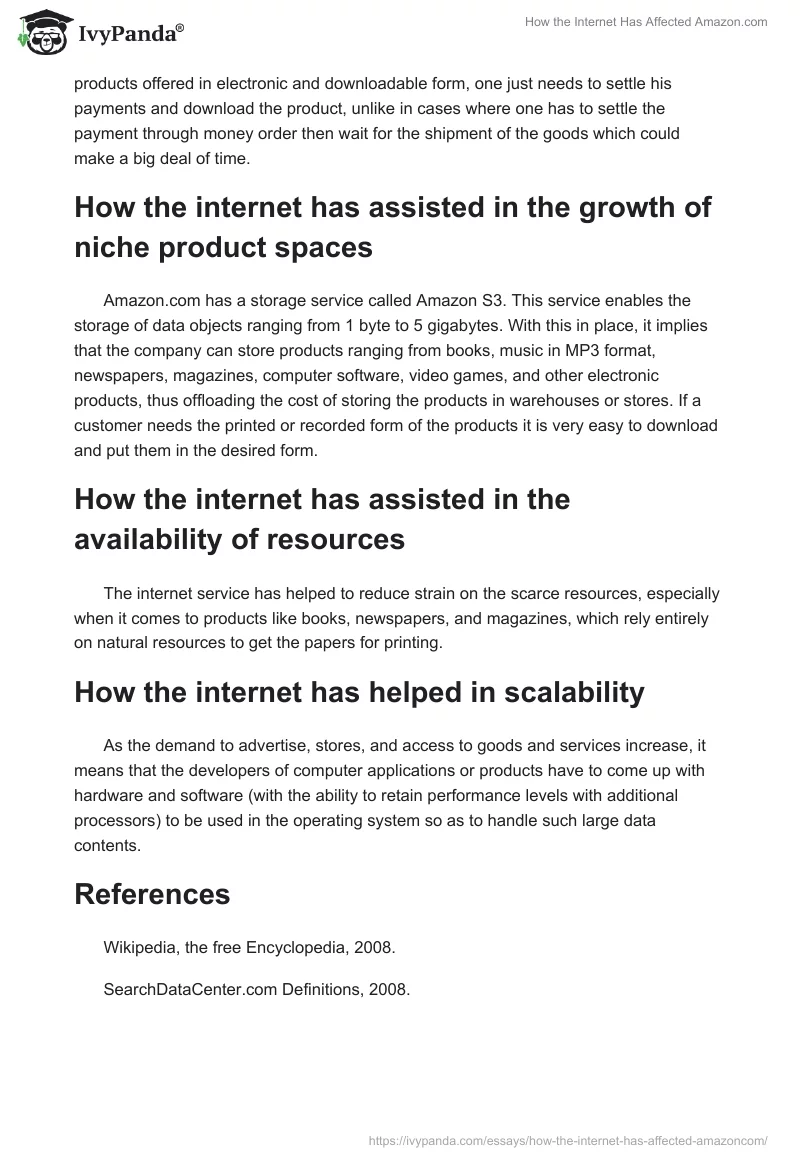 How the Internet Has Affected Amazon.com. Page 2