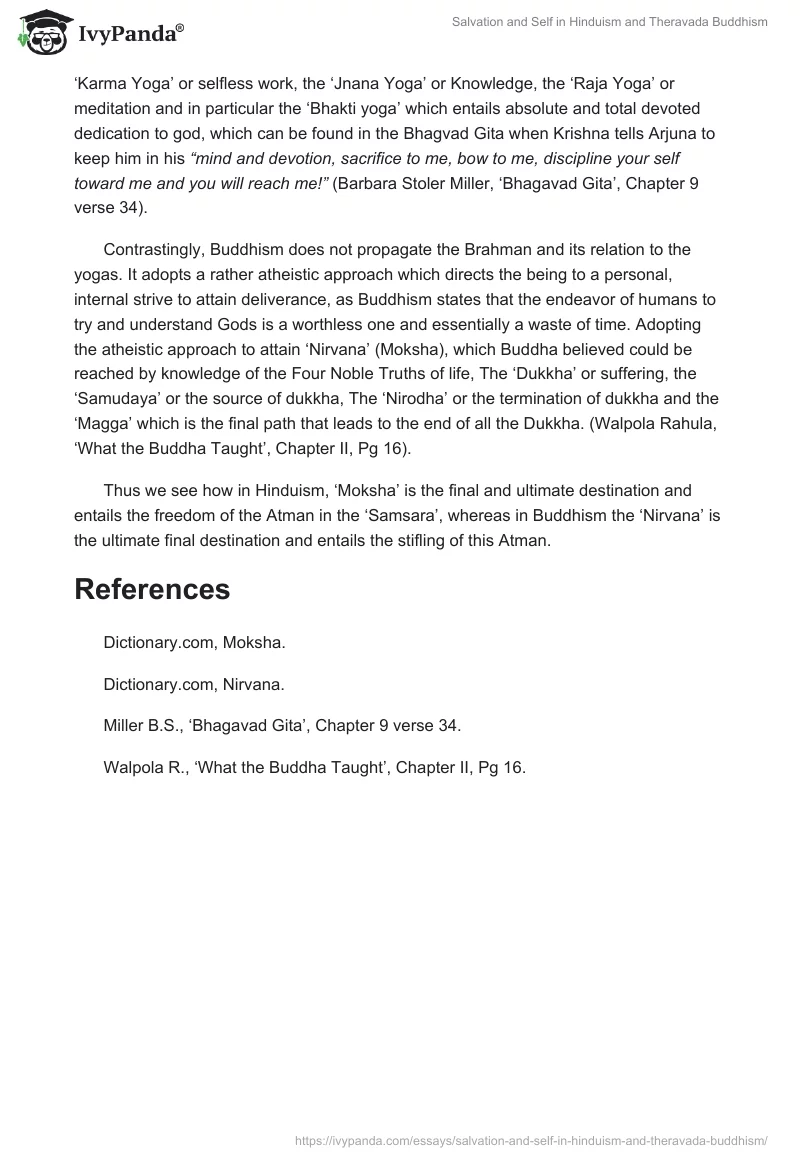 Salvation and Self in Hinduism and Theravada Buddhism. Page 2