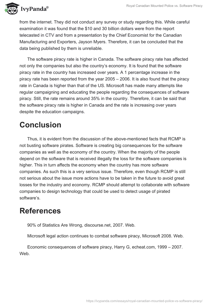 Royal Canadian Mounted Police vs. Software Piracy. Page 2