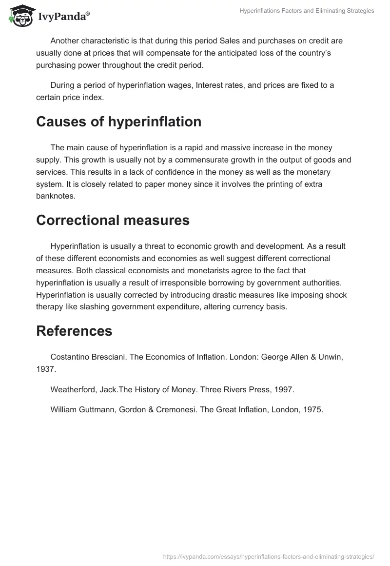 Hyperinflations Factors and Eliminating Strategies. Page 2
