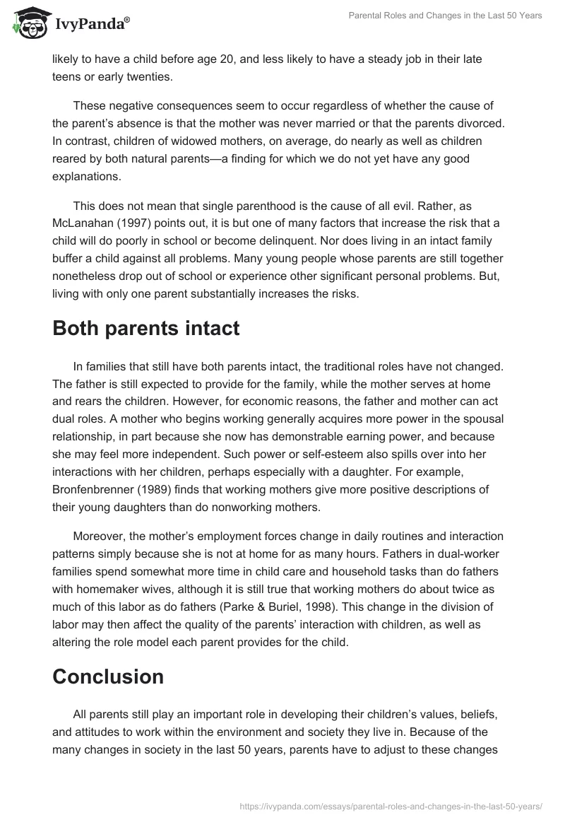 Parental Roles and Changes in the Last 50 Years. Page 2