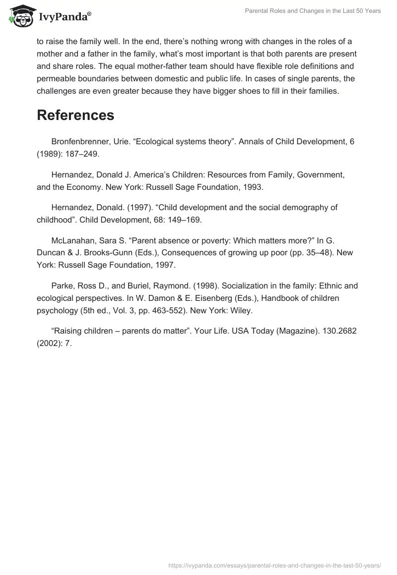 Parental Roles and Changes in the Last 50 Years. Page 3