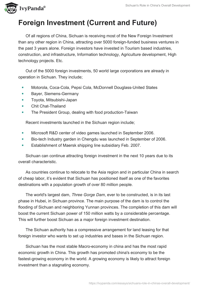 Sichuan's Role in China's Overall Development. Page 3