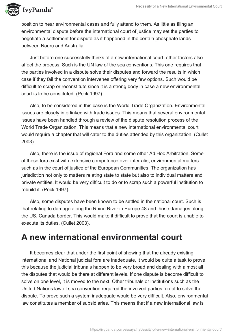 Necessity of a New International Environmental Court. Page 2