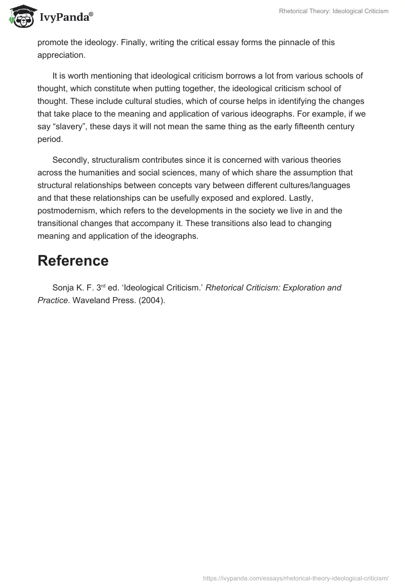 Rhetorical Theory: Ideological Criticism. Page 2