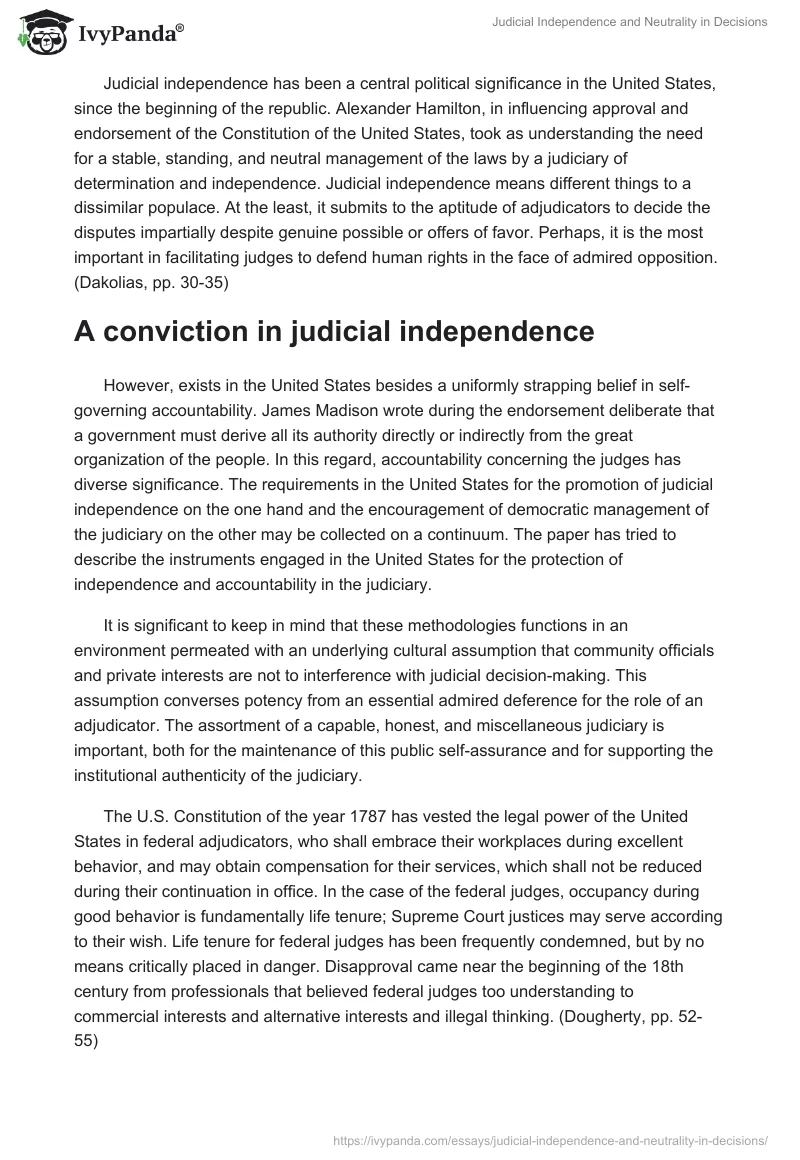 Judicial Independence and Neutrality in Decisions. Page 5