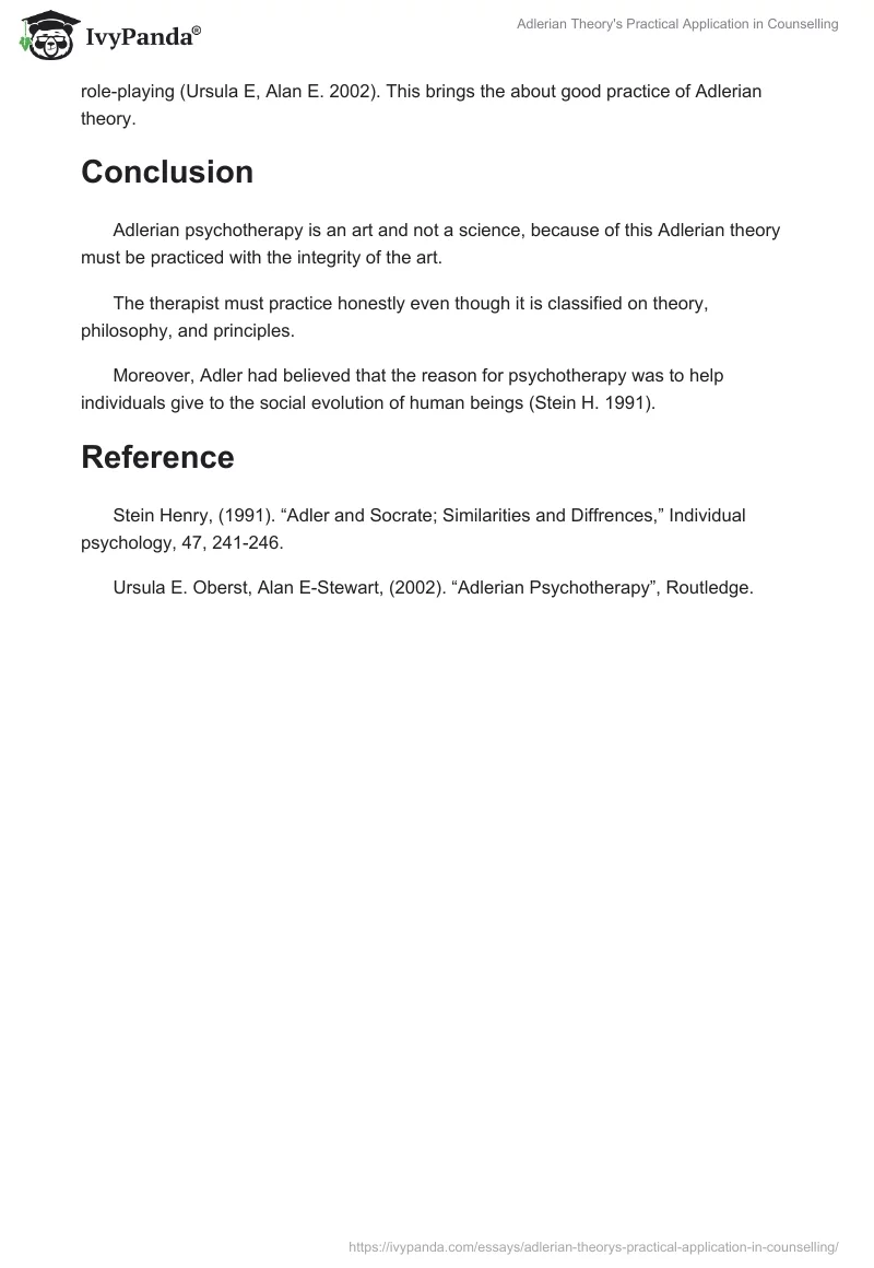 Adlerian Theory's Practical Application in Counselling. Page 3