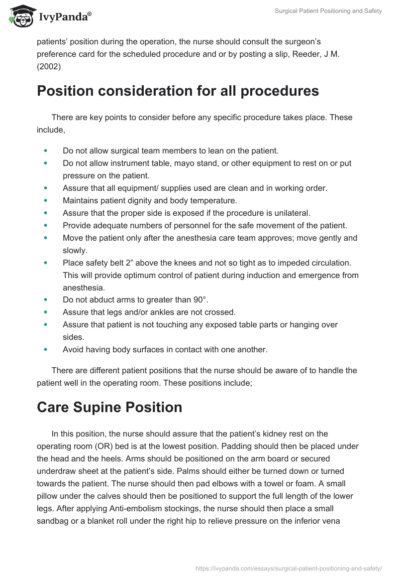 Surgical Patient Positioning and Safety. Page 2