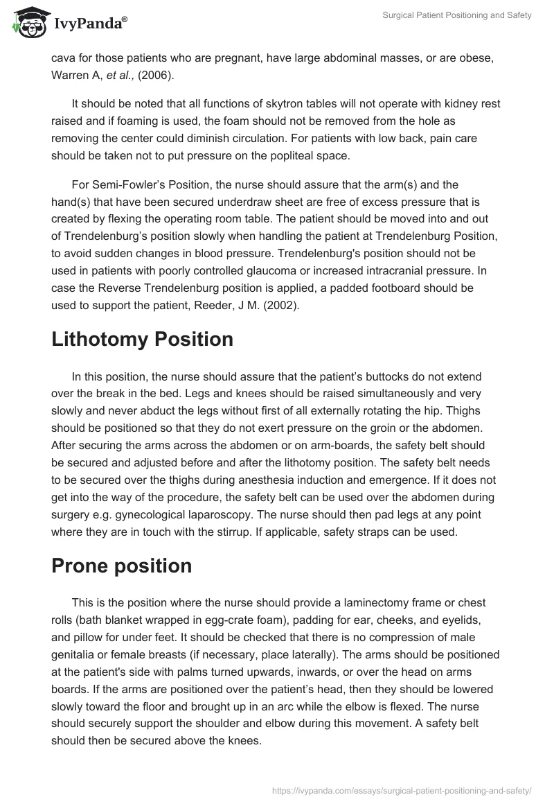 Surgical Patient Positioning and Safety. Page 3