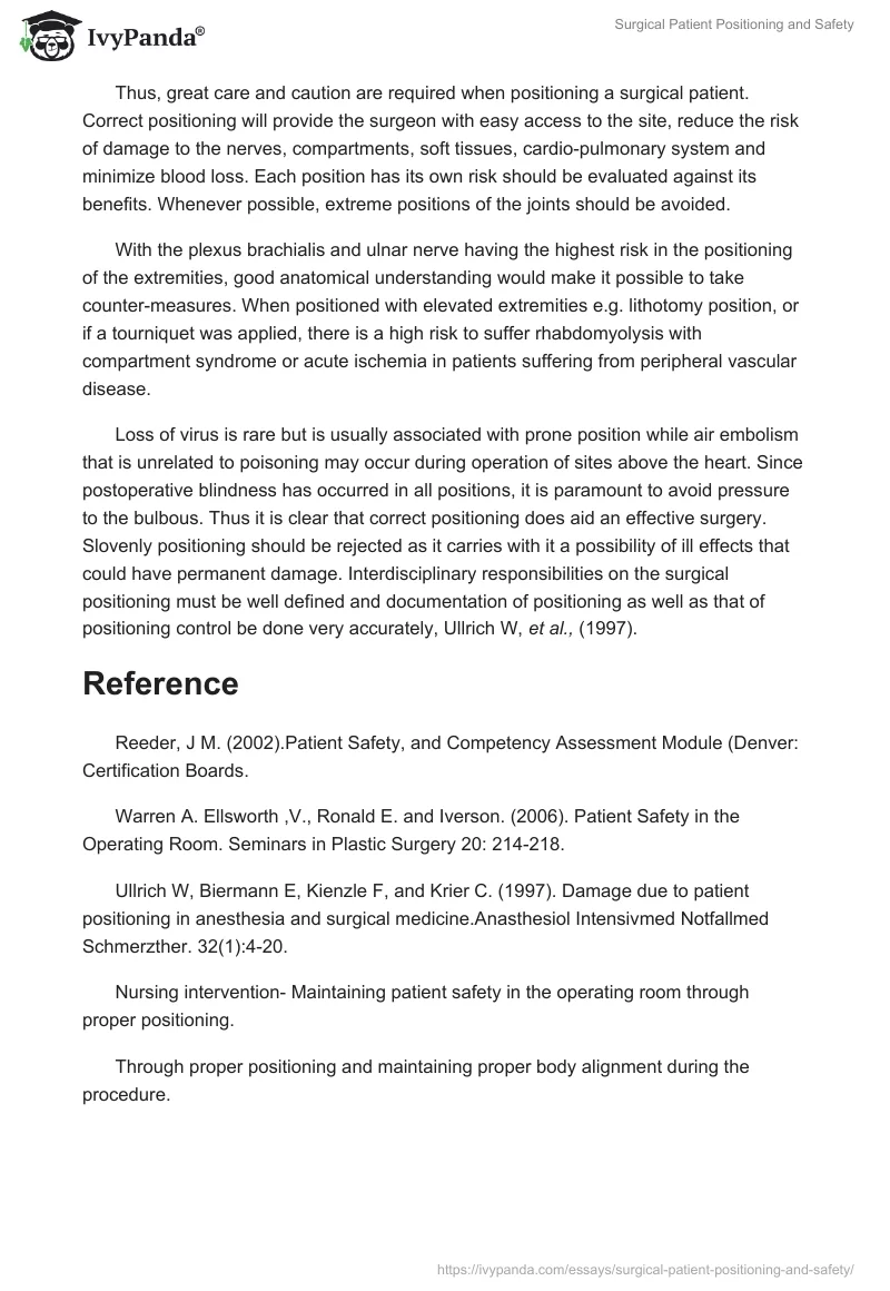 Surgical Patient Positioning and Safety. Page 5