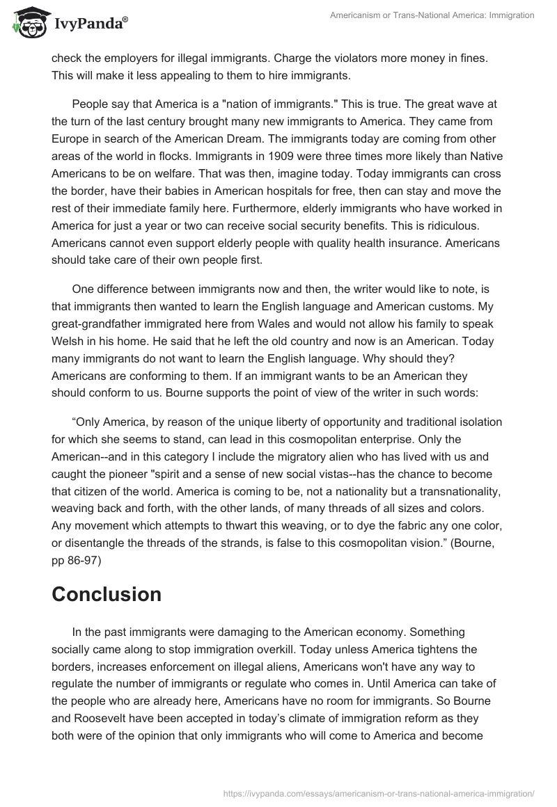 Americanism or Trans-National America: Immigration. Page 2