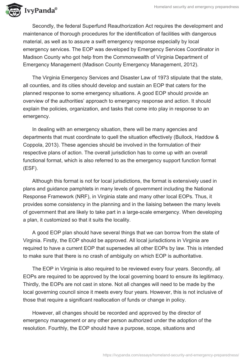 Homeland security and emergency preparedness. Page 2