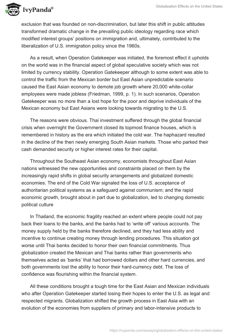Globalization Effects on the United States. Page 3