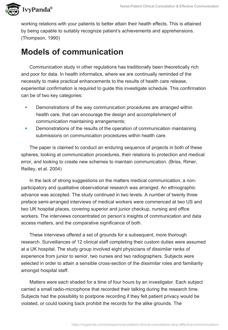 Nurse-Patient Clinical Consultation & Effective Communication. Page 2