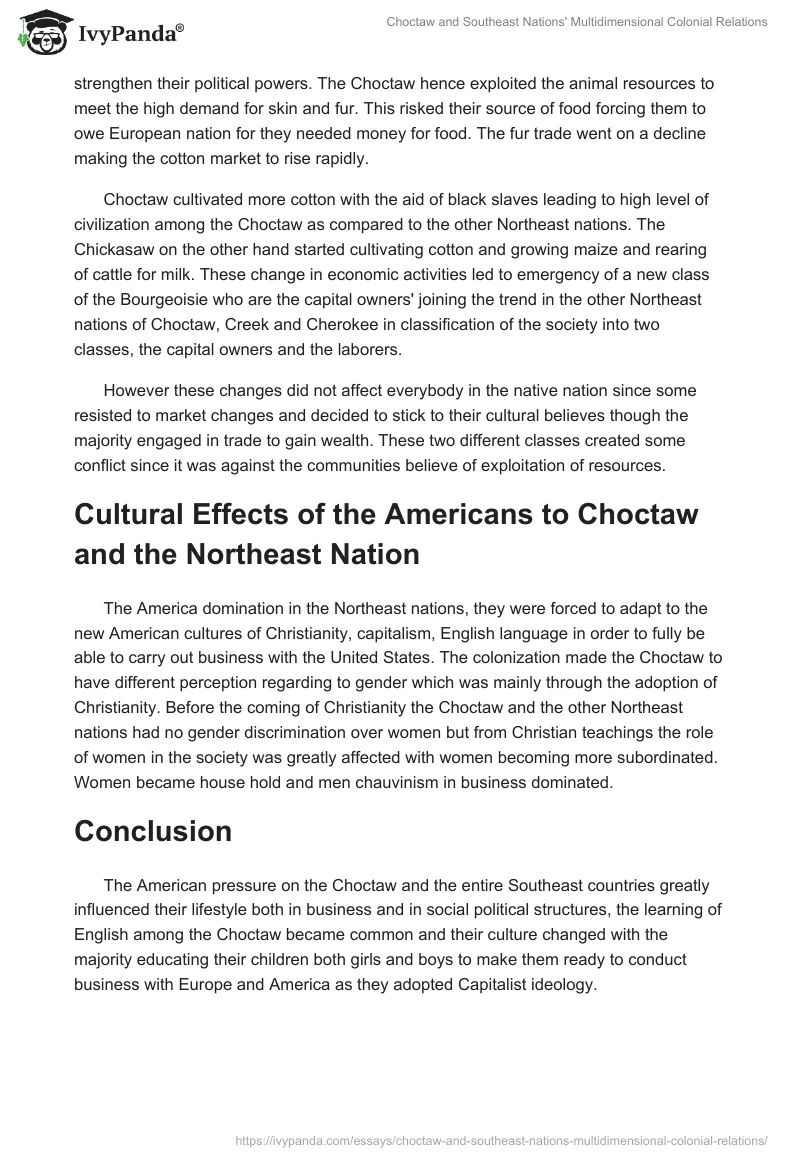 Choctaw and Southeast Nations' Multidimensional Colonial Relations. Page 3