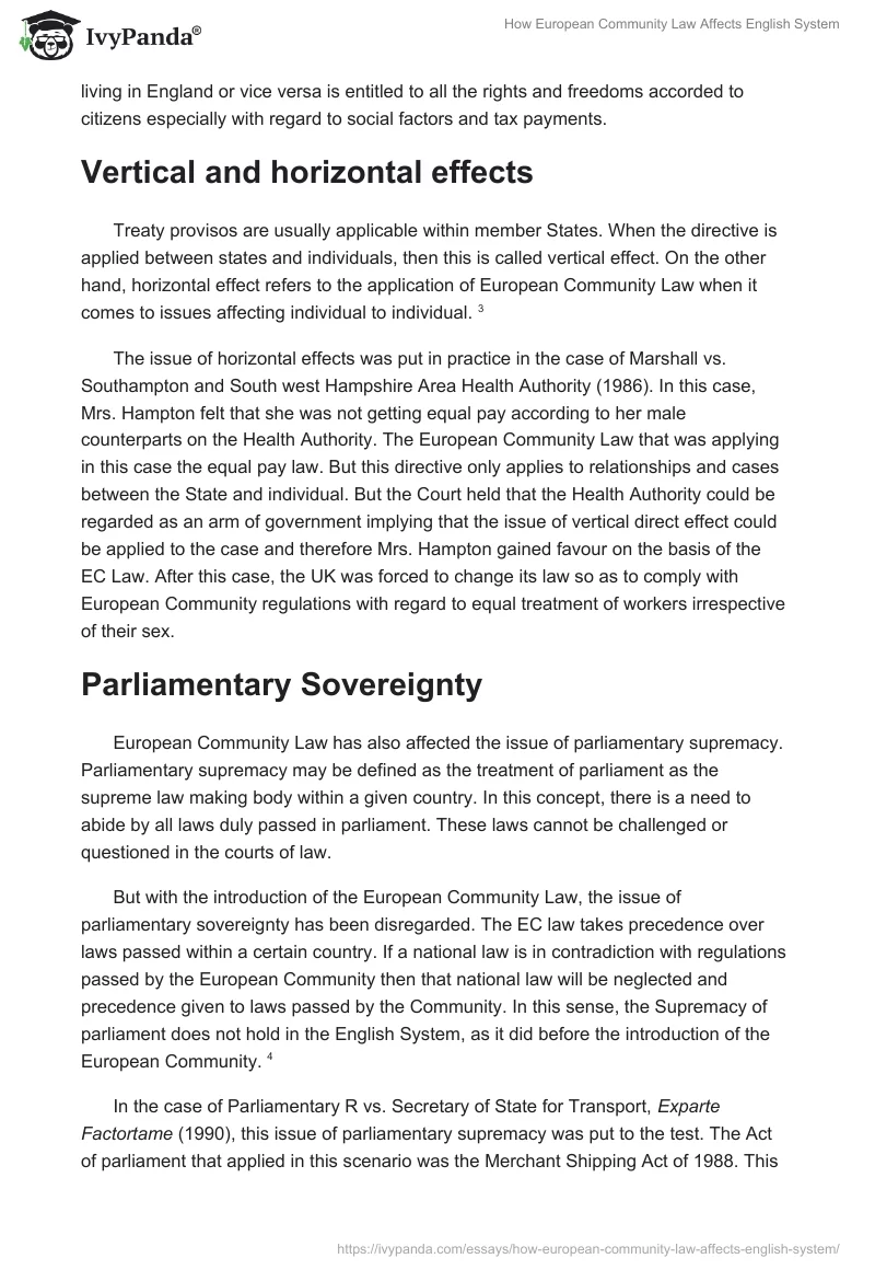 How European Community Law Affects English System. Page 3