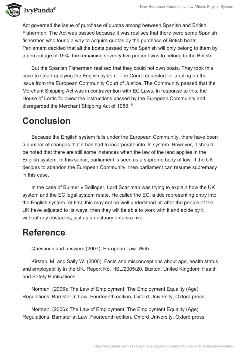 How European Community Law Affects English System. Page 4