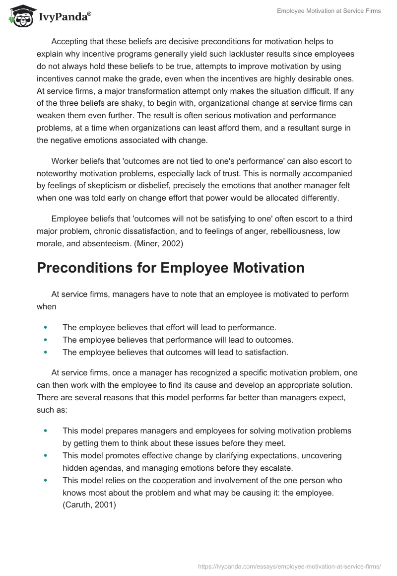 Employee Motivation at Service Firms. Page 2