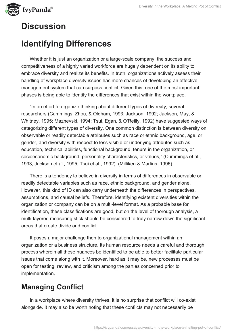 Diversity in the Workplace: A Melting Pot of Conflict. Page 2