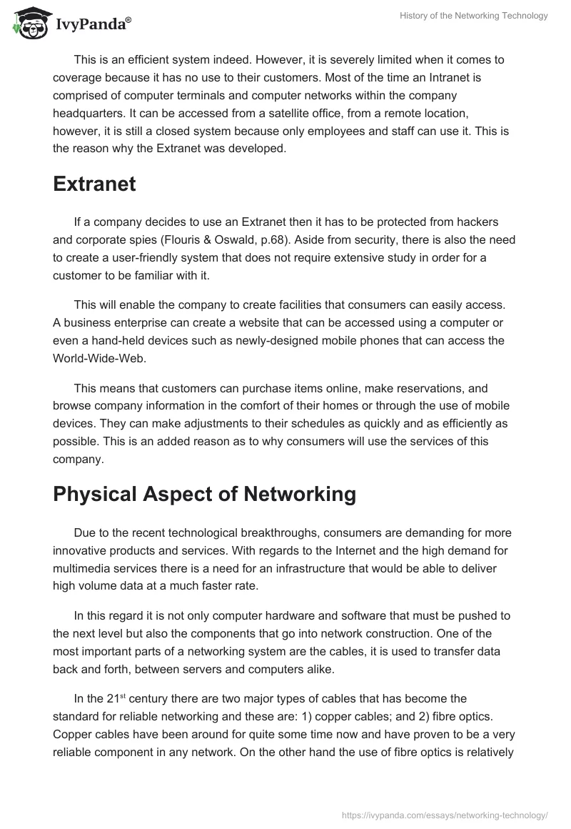History of the Networking Technology. Page 3