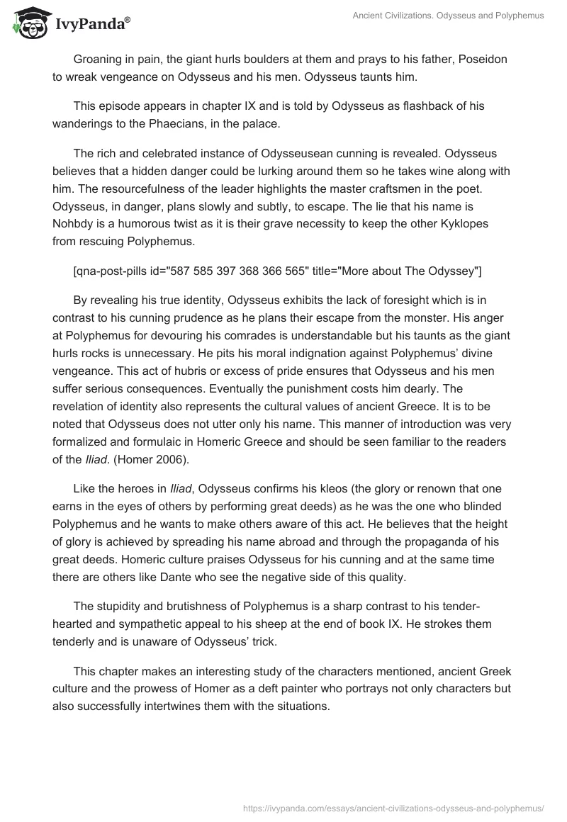 Ancient Civilizations. Odysseus and Polyphemus. Page 2