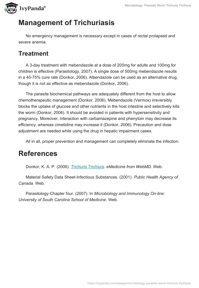 Microbiology. Parasitic Worm Trichuris Trichiura. Page 5