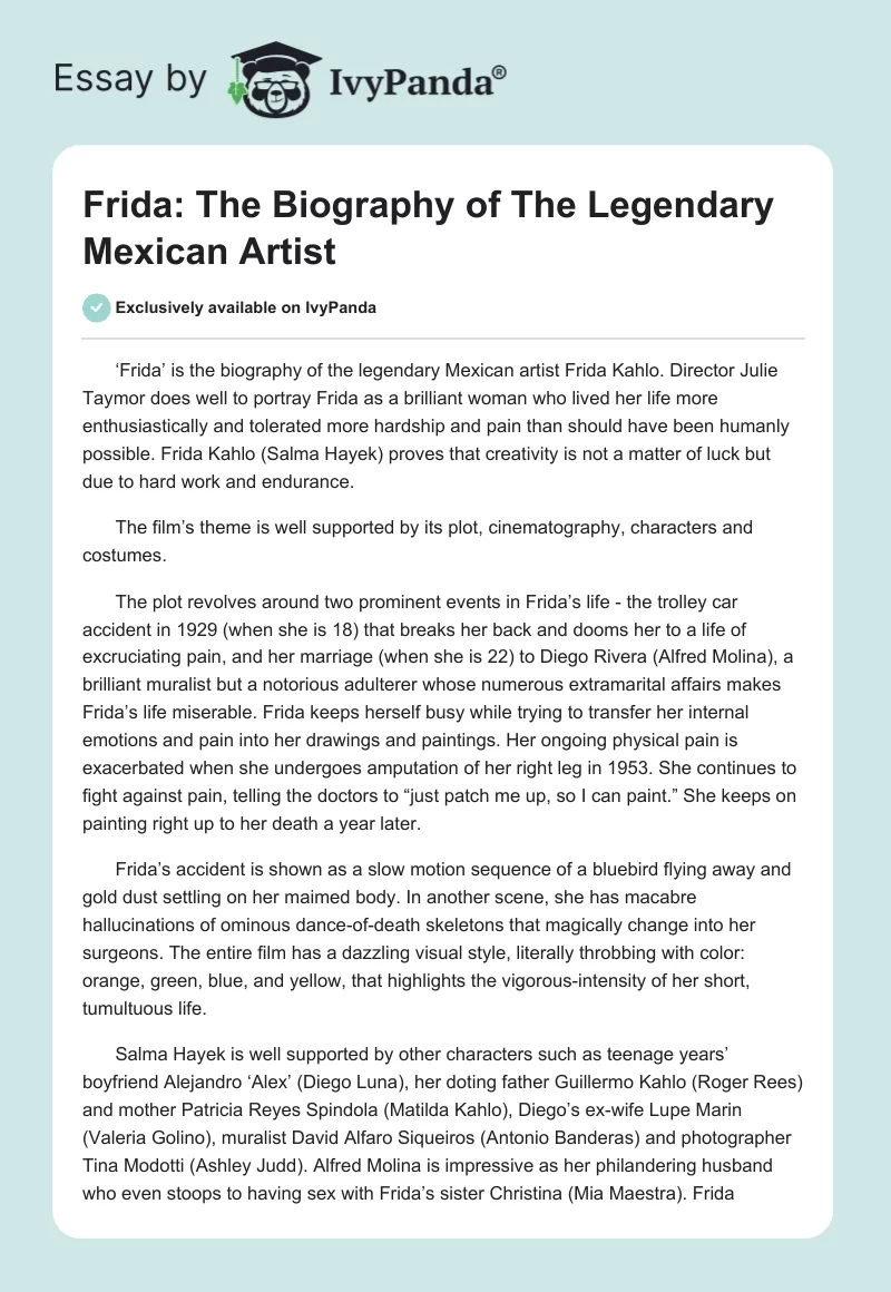 Frida: The Biography of The Legendary Mexican Artist. Page 1