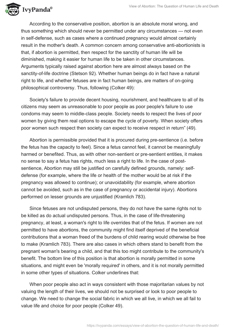 View of Abortion: The Question of Human Life and Death. Page 4