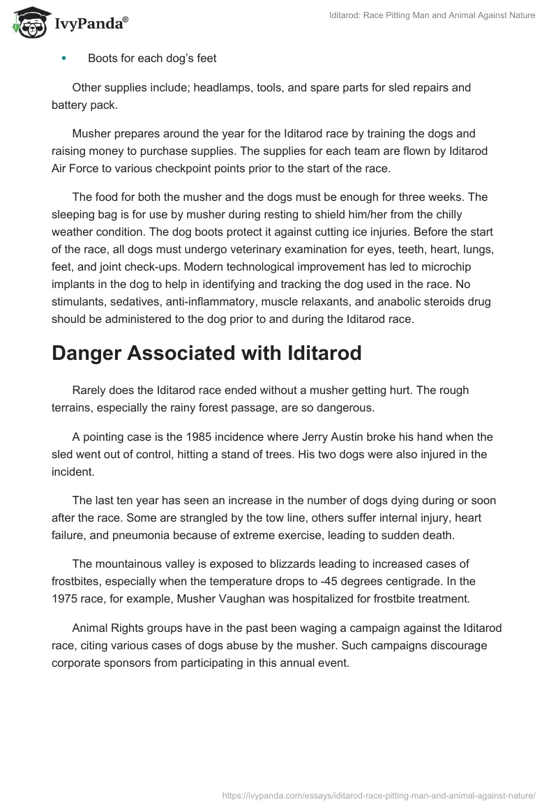 Iditarod: Race Pitting Man and Animal Against Nature. Page 3