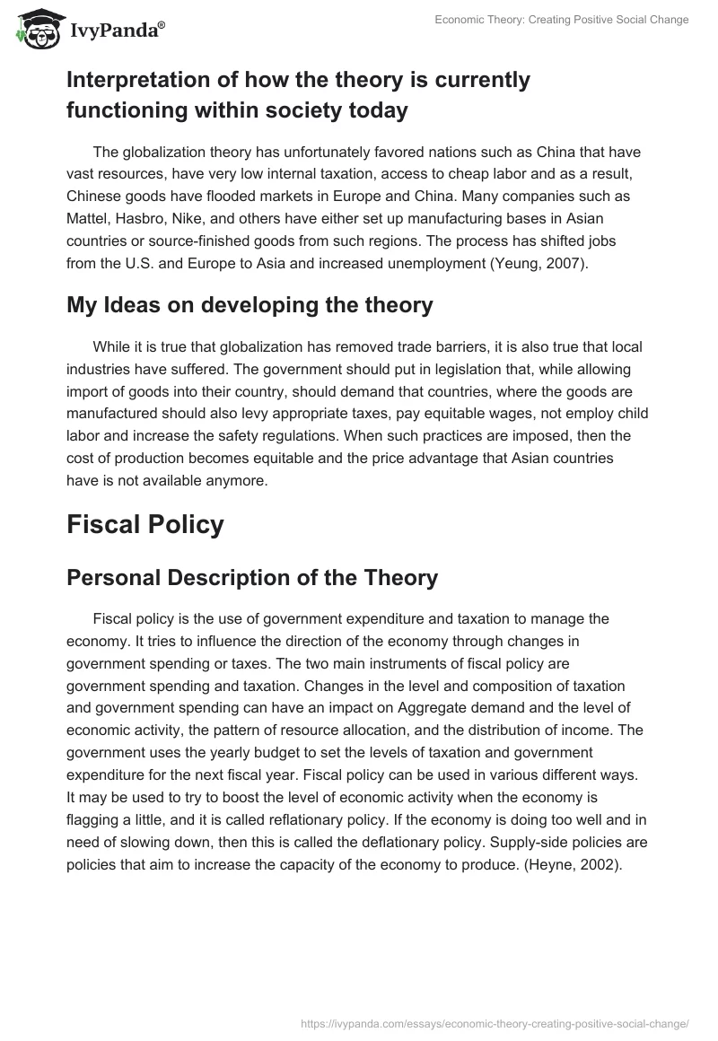 Economic Theory: Creating Positive Social Change. Page 3