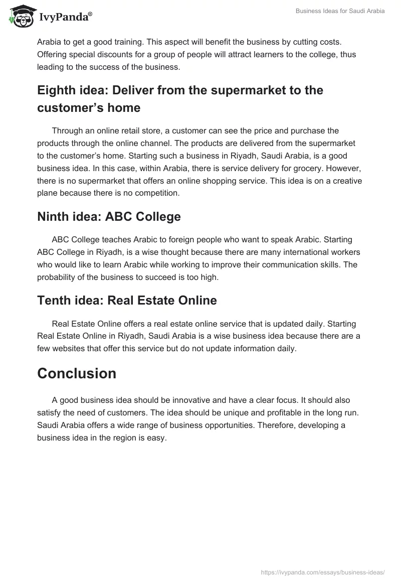 Business Ideas for Saudi Arabia. Page 3