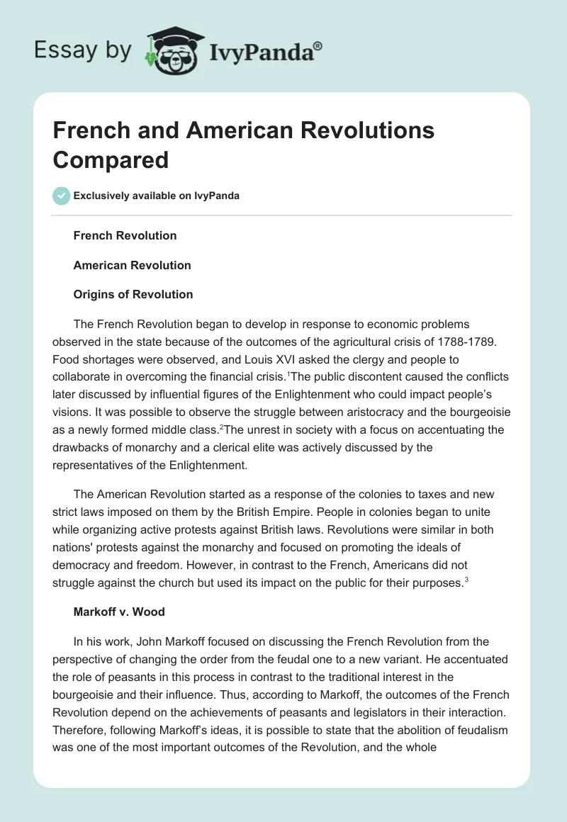 French and American Revolutions Compared. Page 1