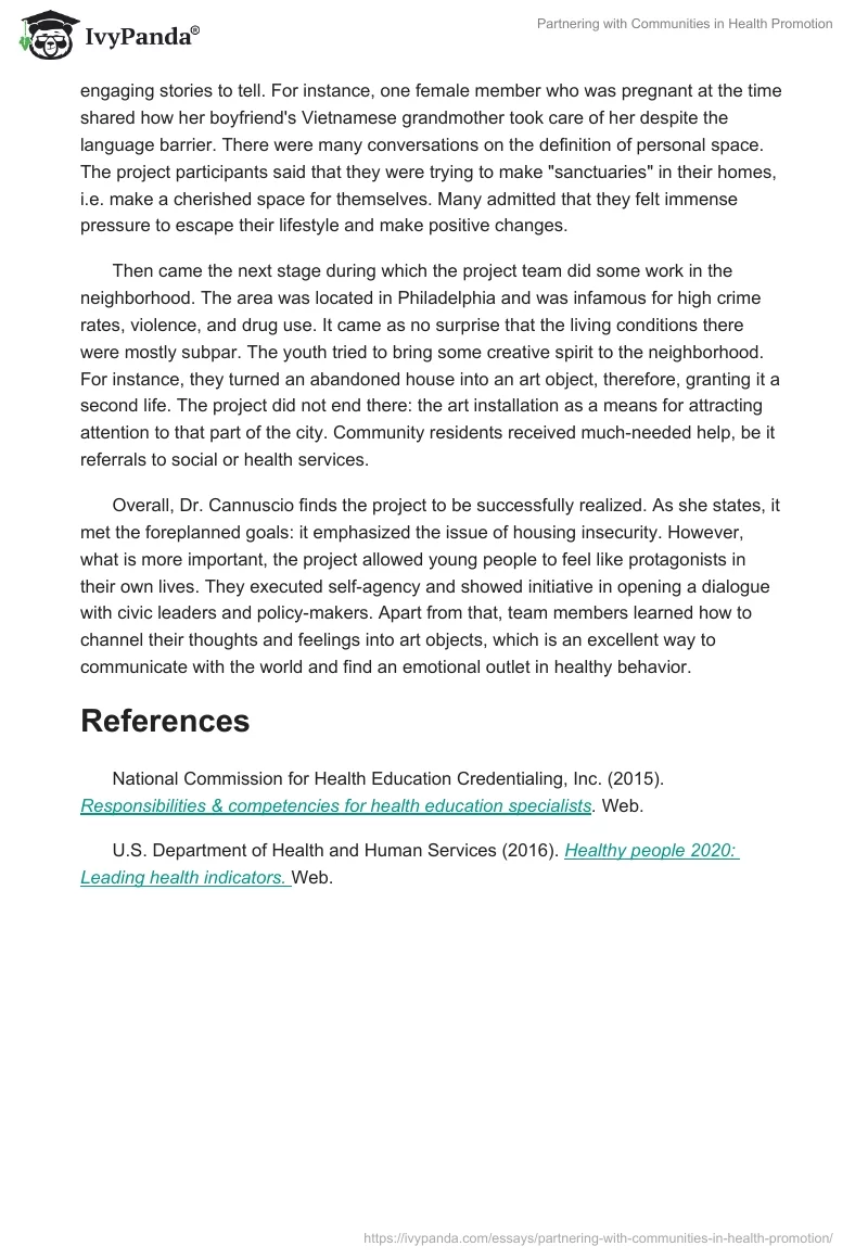 Partnering with Communities in Health Promotion. Page 2