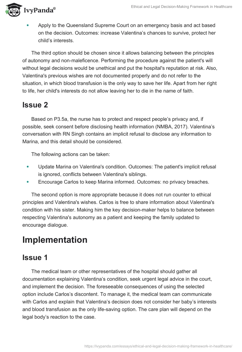 Ethical and Legal Decision-Making Framework in Healthcare. Page 4