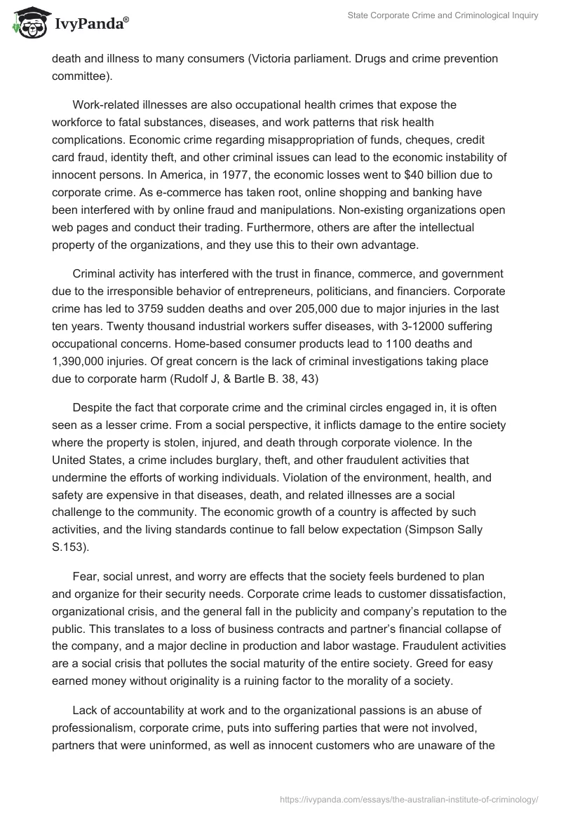 State Corporate Crime and Criminological Inquiry. Page 5