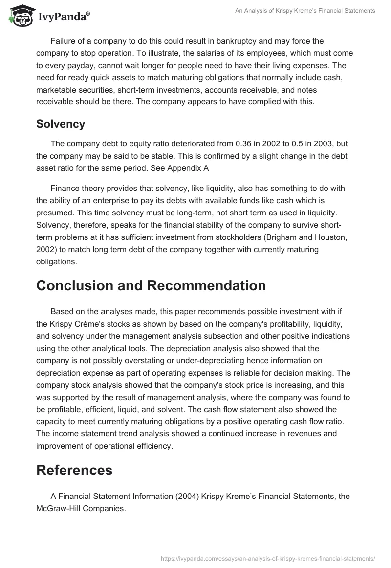 An Analysis of Krispy Kreme’s Financial Statements. Page 4